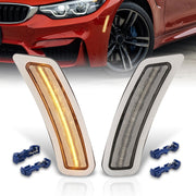 BMW 3 Series F80 M3 Sedan 2015-2018 / F82 F83 M4 Coupe 2014-2020 Front Bumper Amber LED Side Marker Reflector Lights Clear Len - Parts Agent