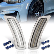 BMW 3 Series F80 M3 Sedan 2015-2018 / F82 F83 M4 Coupe 2014-2020 Front Bumper White LED Side Marker Reflector Lights Clear Len - Parts Agent