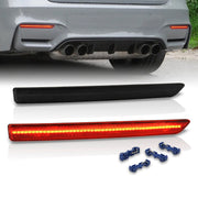 BMW 3 Series F80 M3 Sedan 2015-2018 / F82 F83 M4 Coupe 2014-2020 Rear Red LED Reflector Lights Smoke Len - Parts Agent
