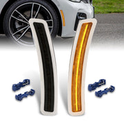 BMW 3 Series G20 Sedan 2019-2023 Front Bumper Amber LED Side Marker Reflector Lights Smoke Len - Parts Agent