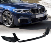 BMW 5 Series G30 2017-2020 3-Piece Style Front Bumper Lip Gloss Black - Parts Agent