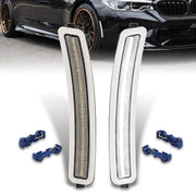 BMW 5 Series G30 F90 2017-2023 Front Bumper White LED Side Marker Reflector Lights Clear Len - Parts Agent