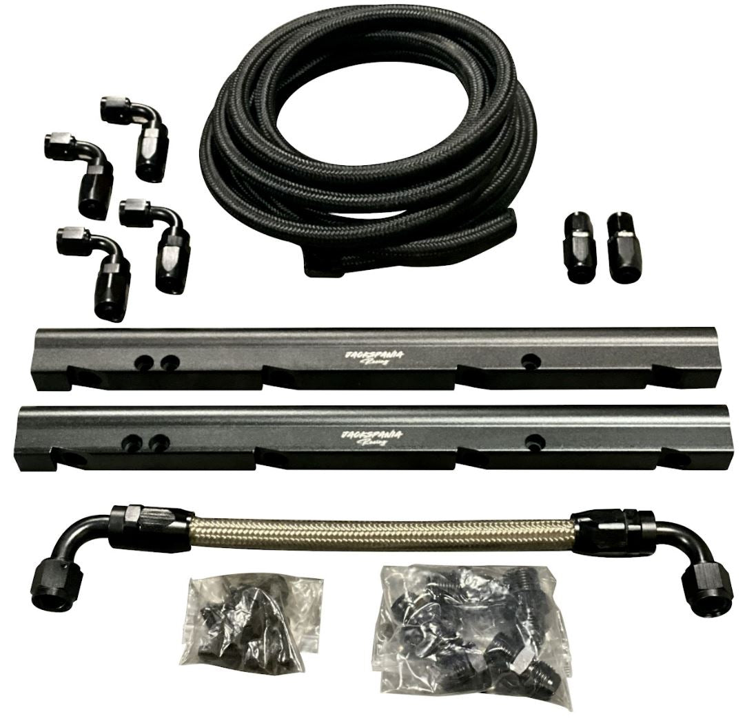 Billet LS Feed Return Fuel Rail Kit GM LS3 V8 OE Intake Manifold Direct Fit AN6 AN8 - Parts Agent