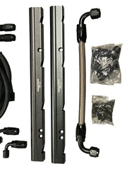 Billet LS Feed Return Fuel Rail Kit GM LS3 V8 OE Intake Manifold Direct Fit AN8 - Parts Agent