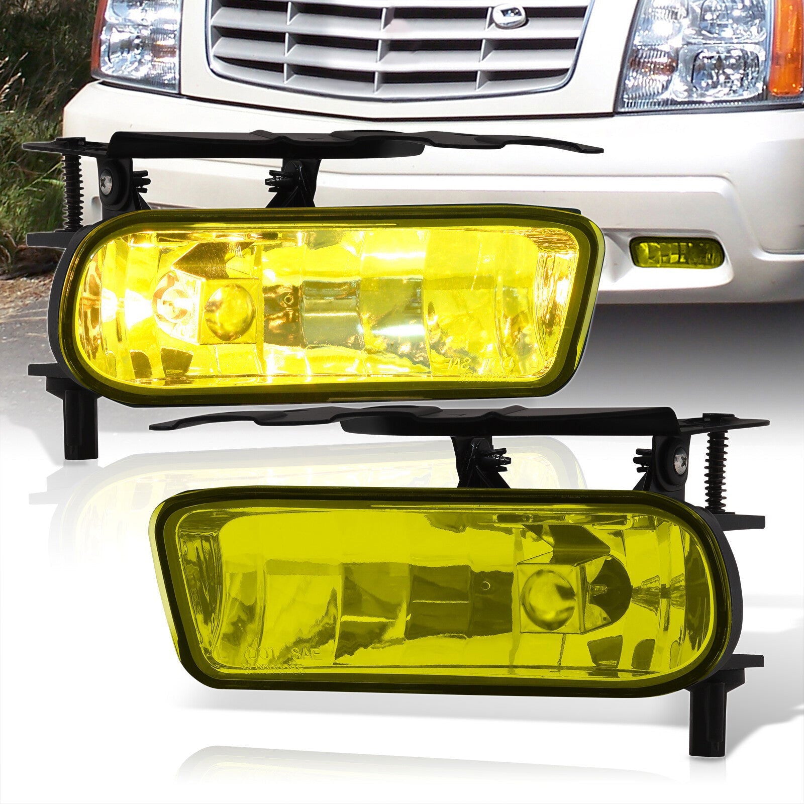 Cadillac Escalade 2002-2006 Front Fog Lights Yellow Len (No Switch & Wiring Harness) - Parts Agent