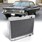 Chevrolet Bel-Air 1963-1965 / Biscayne 1960-1965 / Caballero 1964-1965 / Chevelle  1964-1965 / El Camino 1959-1960 / Kingswood 1959-1962 / Impala 1959-1963 Automatic & Manual Transmission Aluminum Radiator (Will not fit GM 605 Steering Box) - Parts Agent