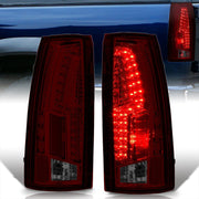 Chevrolet C/K 1988-1999 / Suburban 1992-1999 / Tahoe 1995-1999 / Blazer Full Size 1992-1994 / GMC C/K 1988-1999 / Yukon 1992-1999 / Cadillac Escalade 1999-2000 LED Tail Lights Chrome Housing Red Smoke Len - Parts Agent