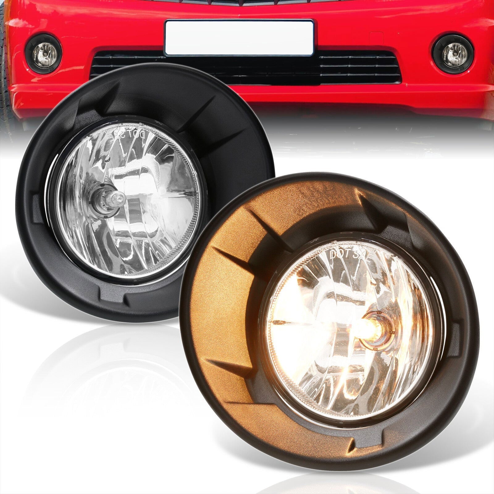 Chevrolet Camaro 2010-2013 Front Fog Lights Clear Len (Includes Switch & Wiring Harness) - Parts Agent