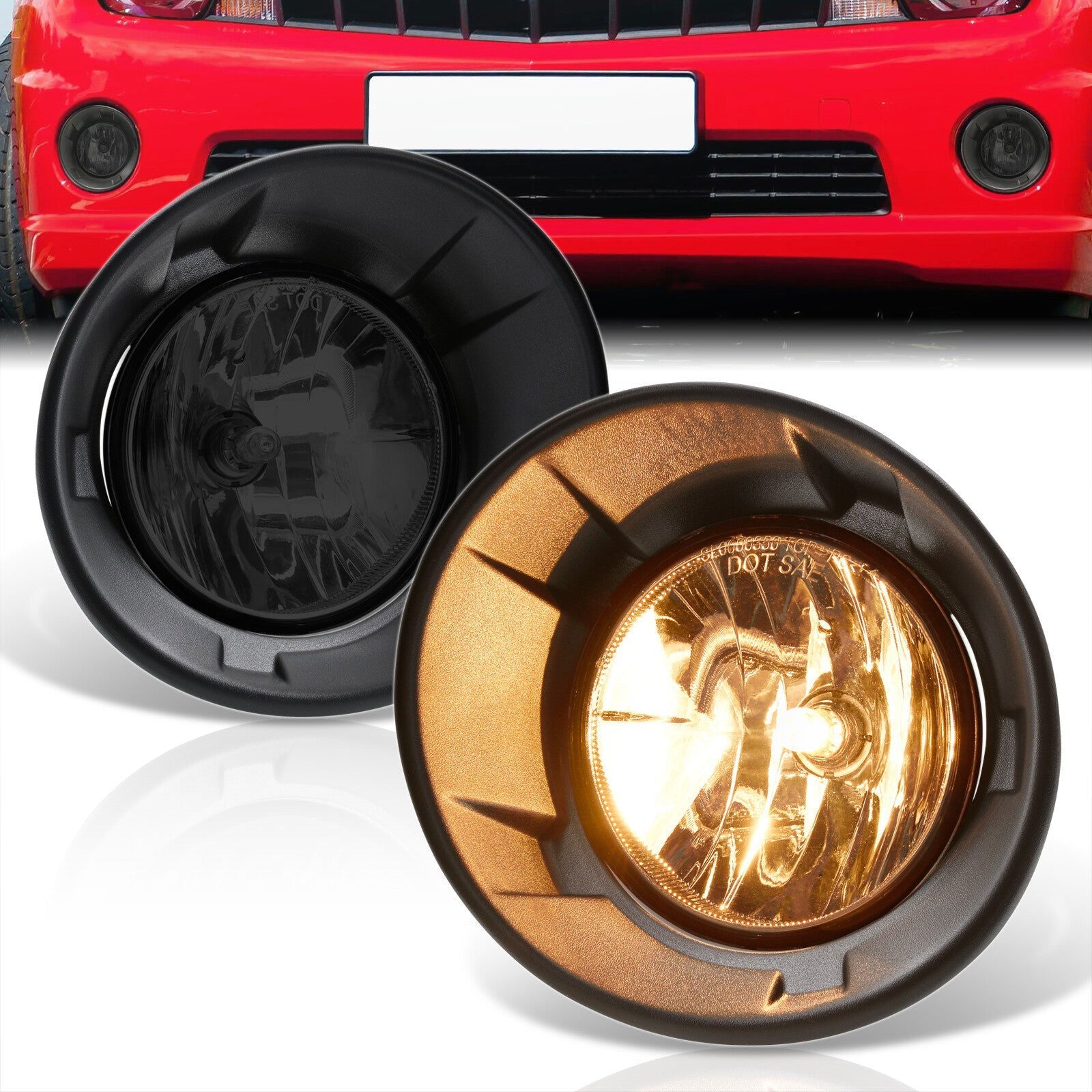 Chevrolet Camaro 2010-2013 Front Fog Lights Smoked Len (Includes Switch & Wiring Harness) - Parts Agent