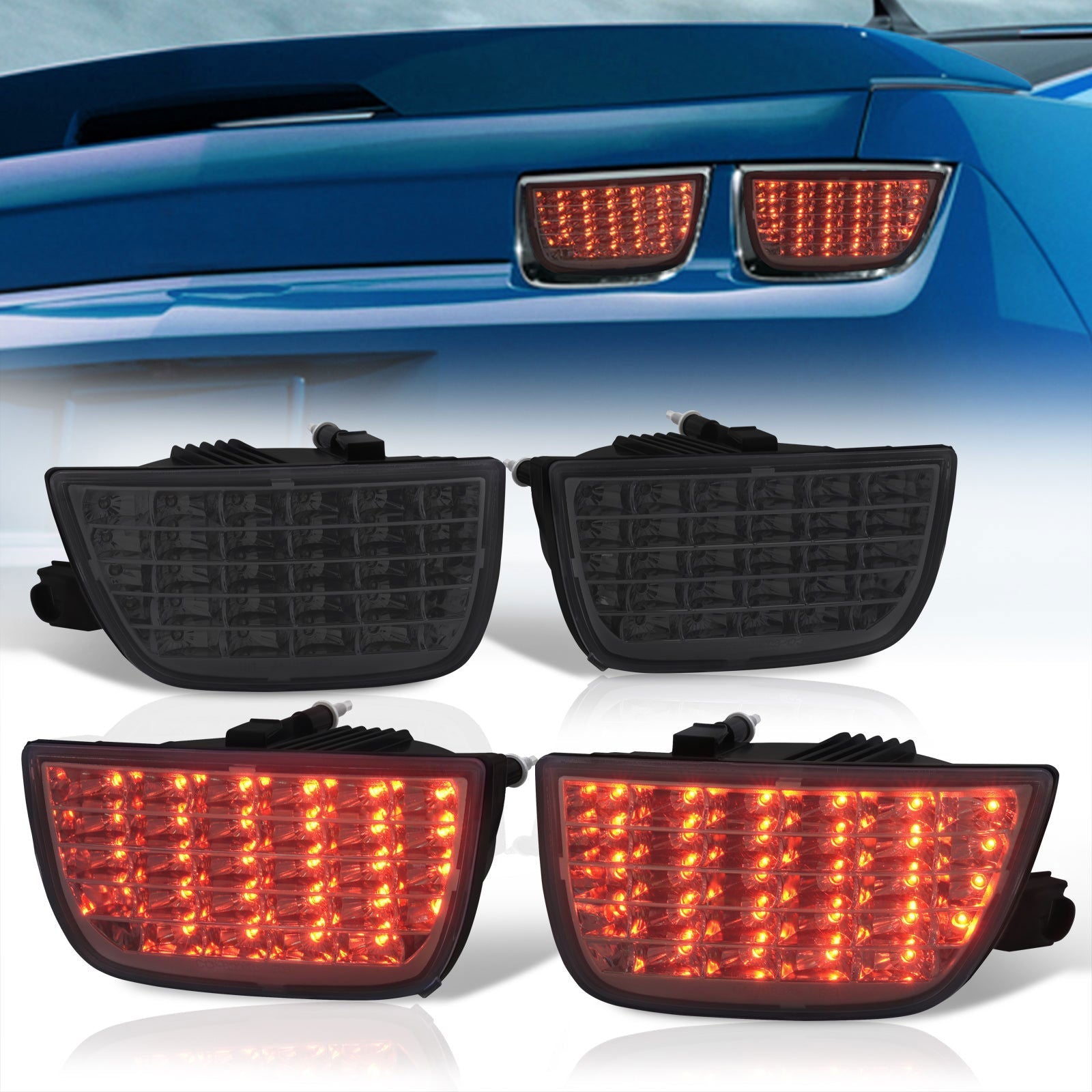 Chevrolet Camaro 2010-2013 Sequential LED Tail Lights Chrome Housing Smoke Len - Parts Agent