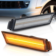 Chevrolet Camaro 2010-2015 Amber LED Front Side Marker Lights Clear Len - Parts Agent