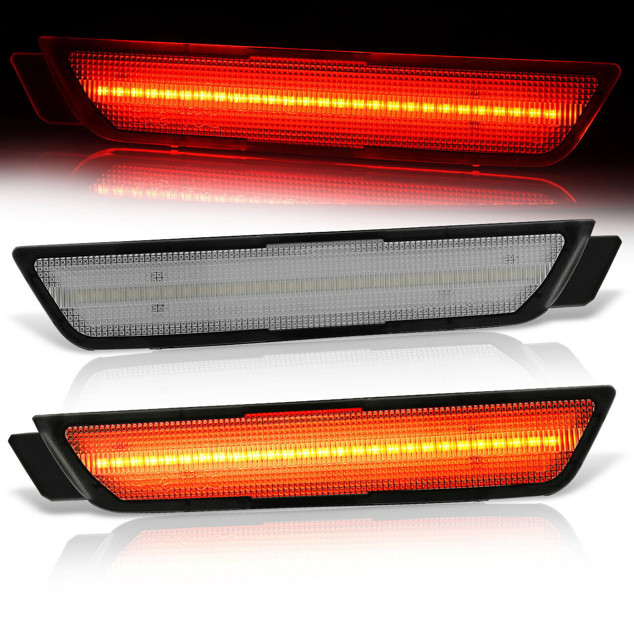 Chevrolet Camaro 2010-2015 Rear Red LED Side Marker Clear Len - Parts Agent