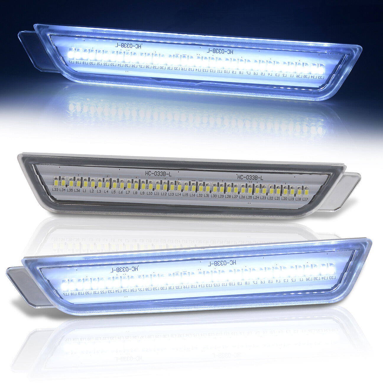 Chevrolet Camaro 2010-2015 White LED Rear Side Marker Lights Clear Len - Parts Agent