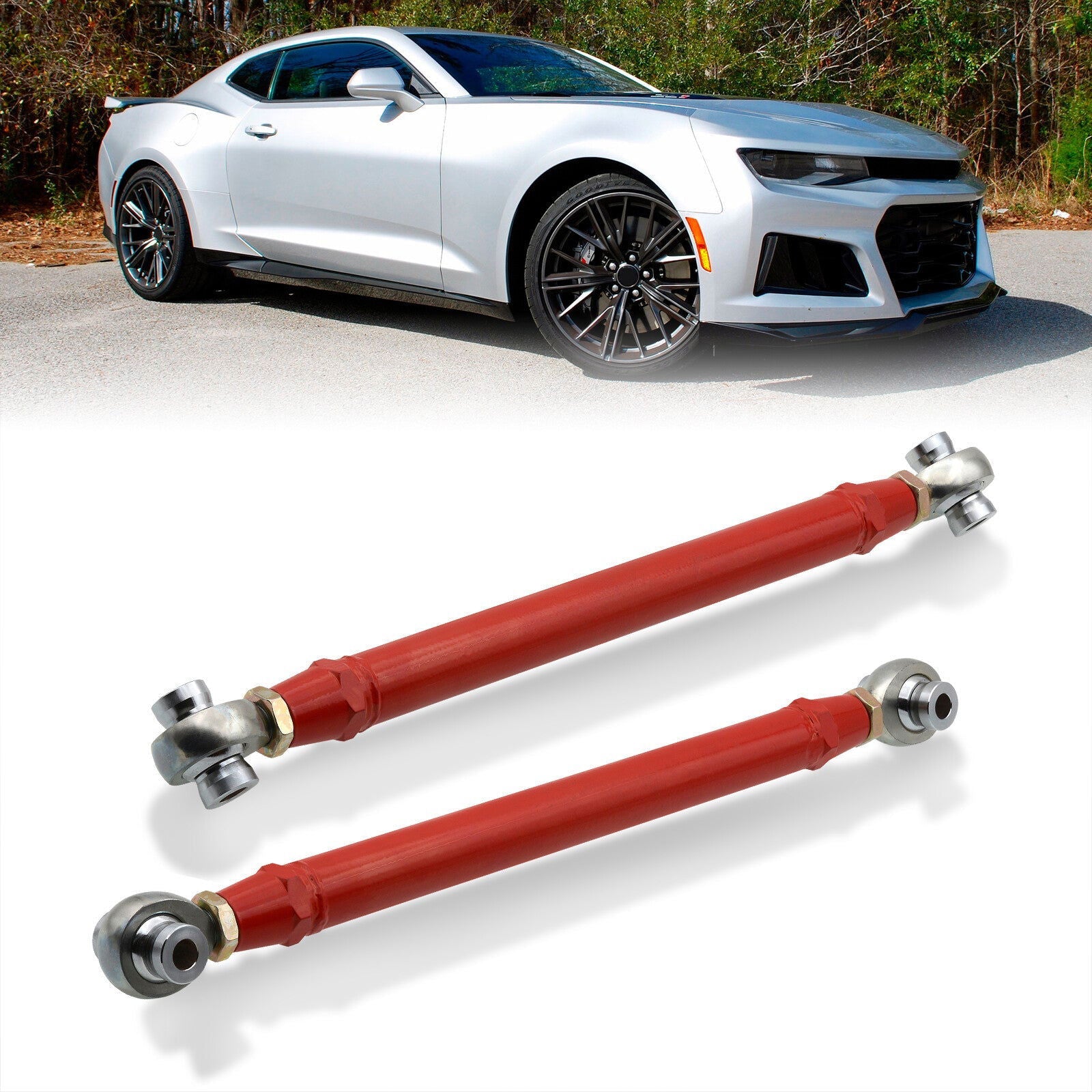 Chevrolet Camaro 2016-2021 Rear Lower Adjustable Toe Control Arms Red - Parts Agent
