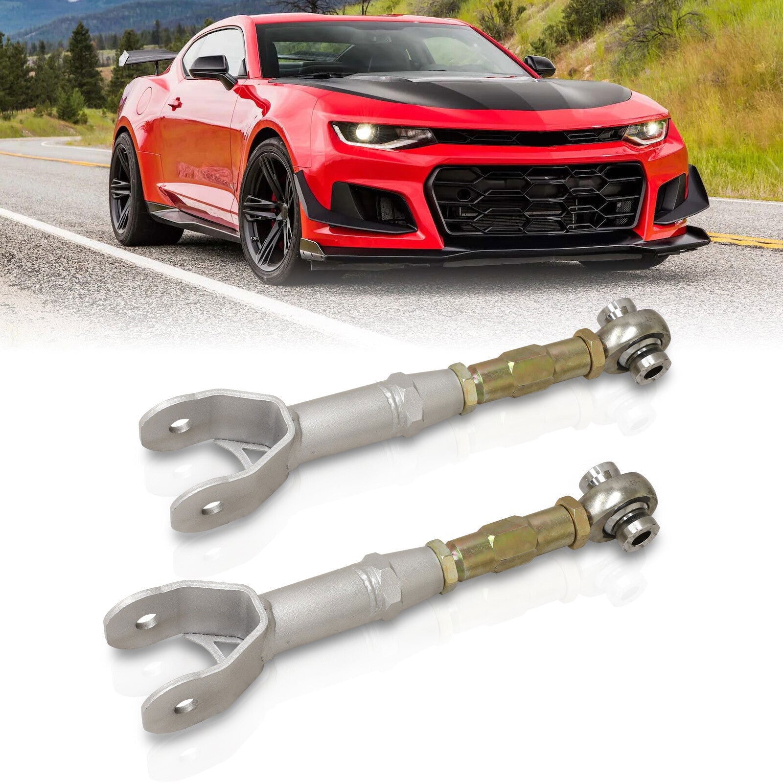 Chevrolet Camaro 2016-2022 Rear Upper Adjustable Trailing Control Arms Silver - Parts Agent