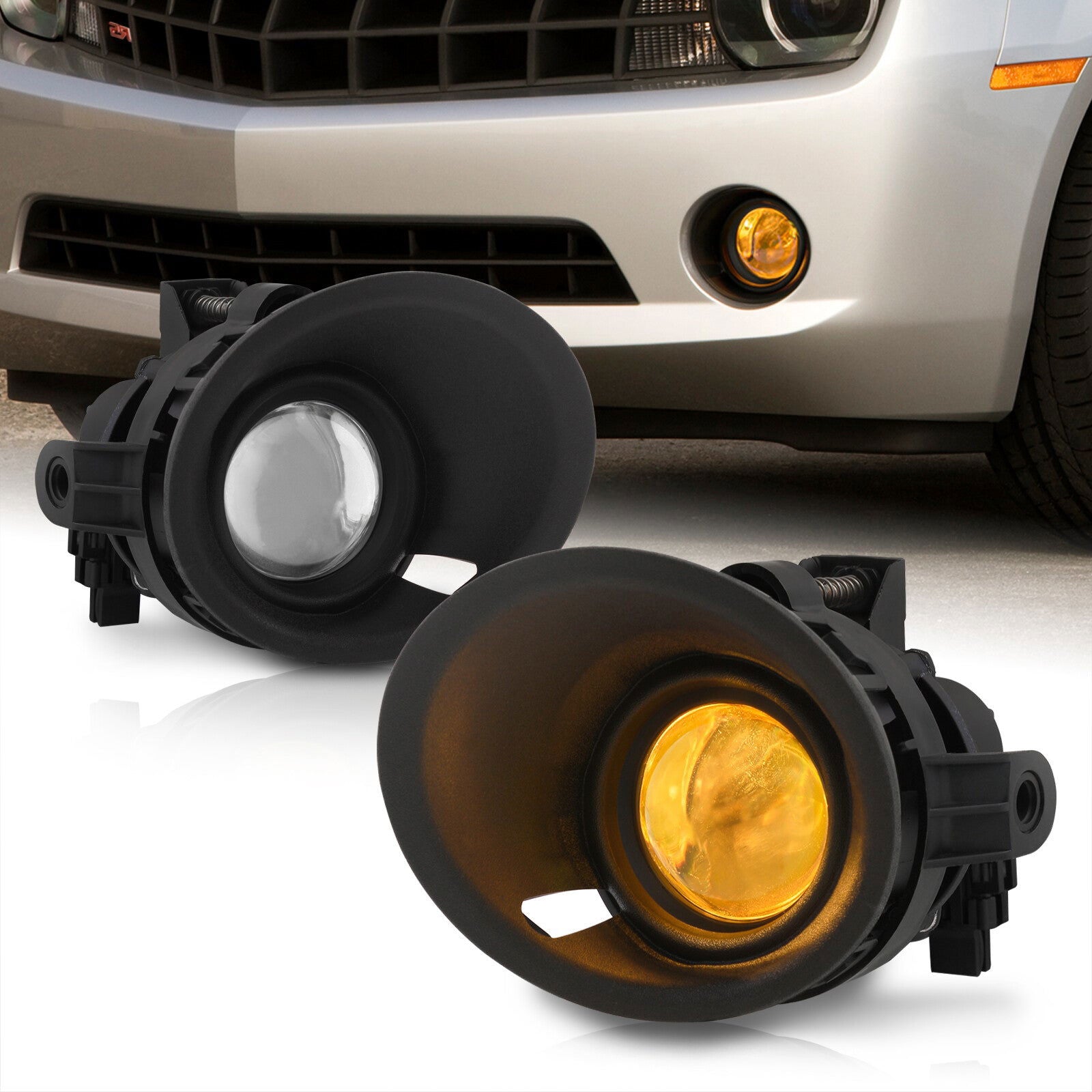 Chevrolet Camaro 3.6L V6 2014-2015 Front Fog Lights Clear Len (Includes Switch & Wiring Harness) - Parts Agent