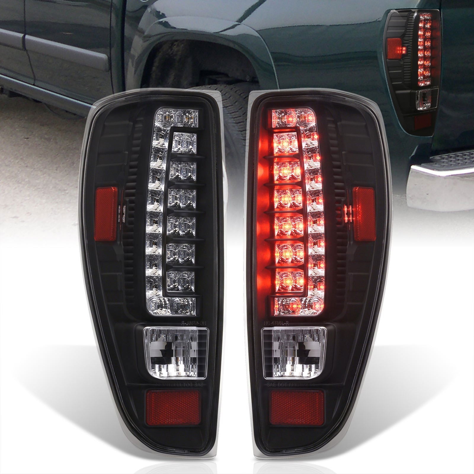 Chevrolet Colorado 2004-2012 LED Tail Lights Black Housing Clear Len - Parts Agent