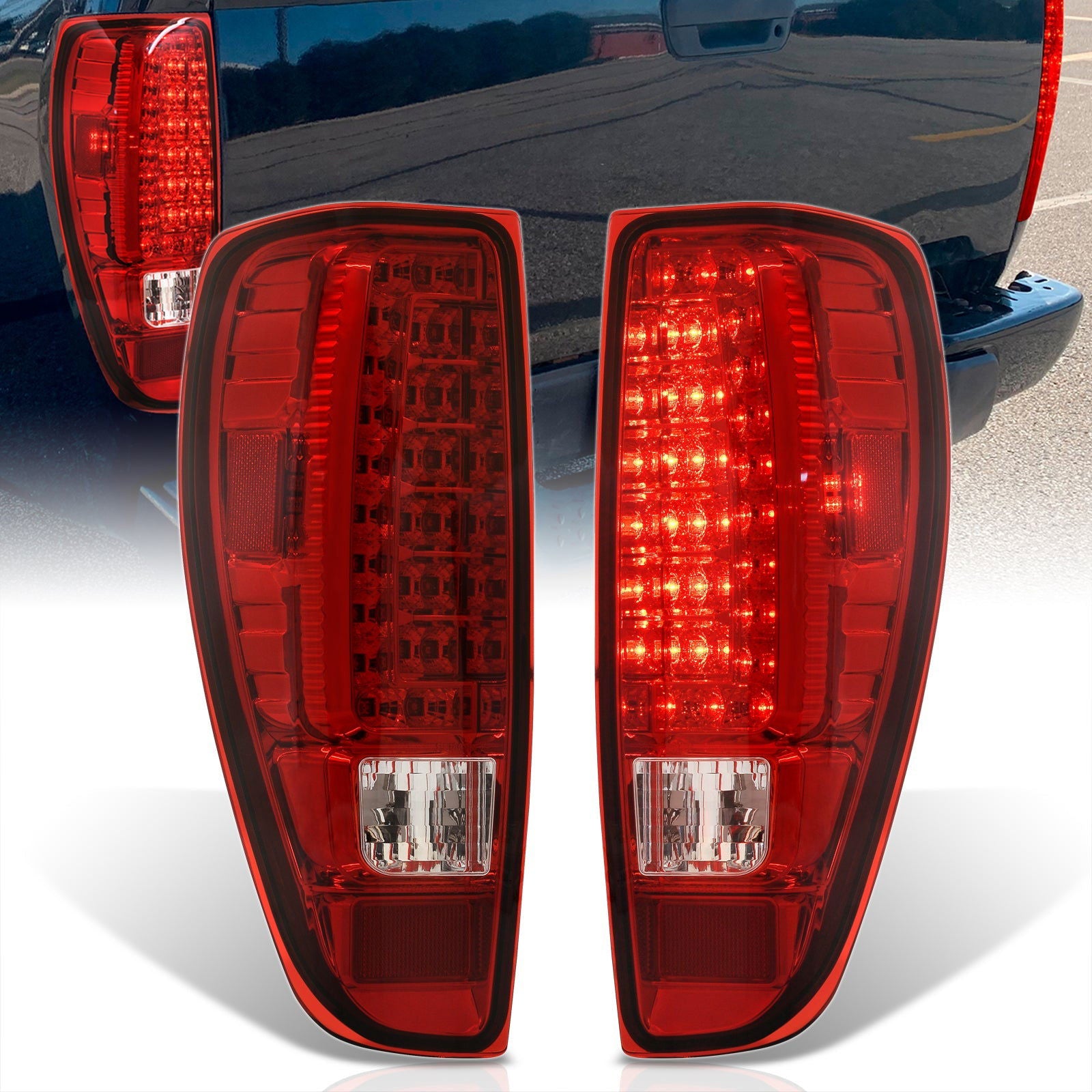 Chevrolet Colorado 2004-2012 LED Tail Lights Chrome Housing Red Len - Parts Agent