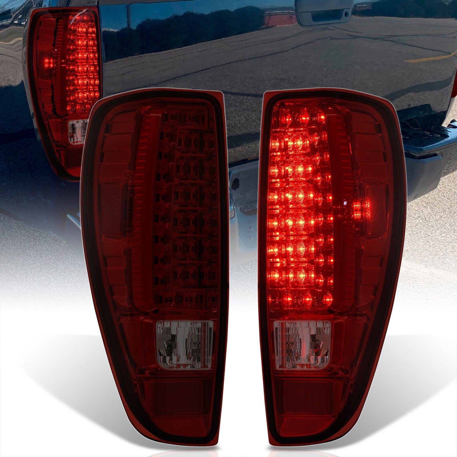 Chevrolet Colorado 2004-2012 LED Tail Lights Chrome Housing Red Smoke Len - Parts Agent
