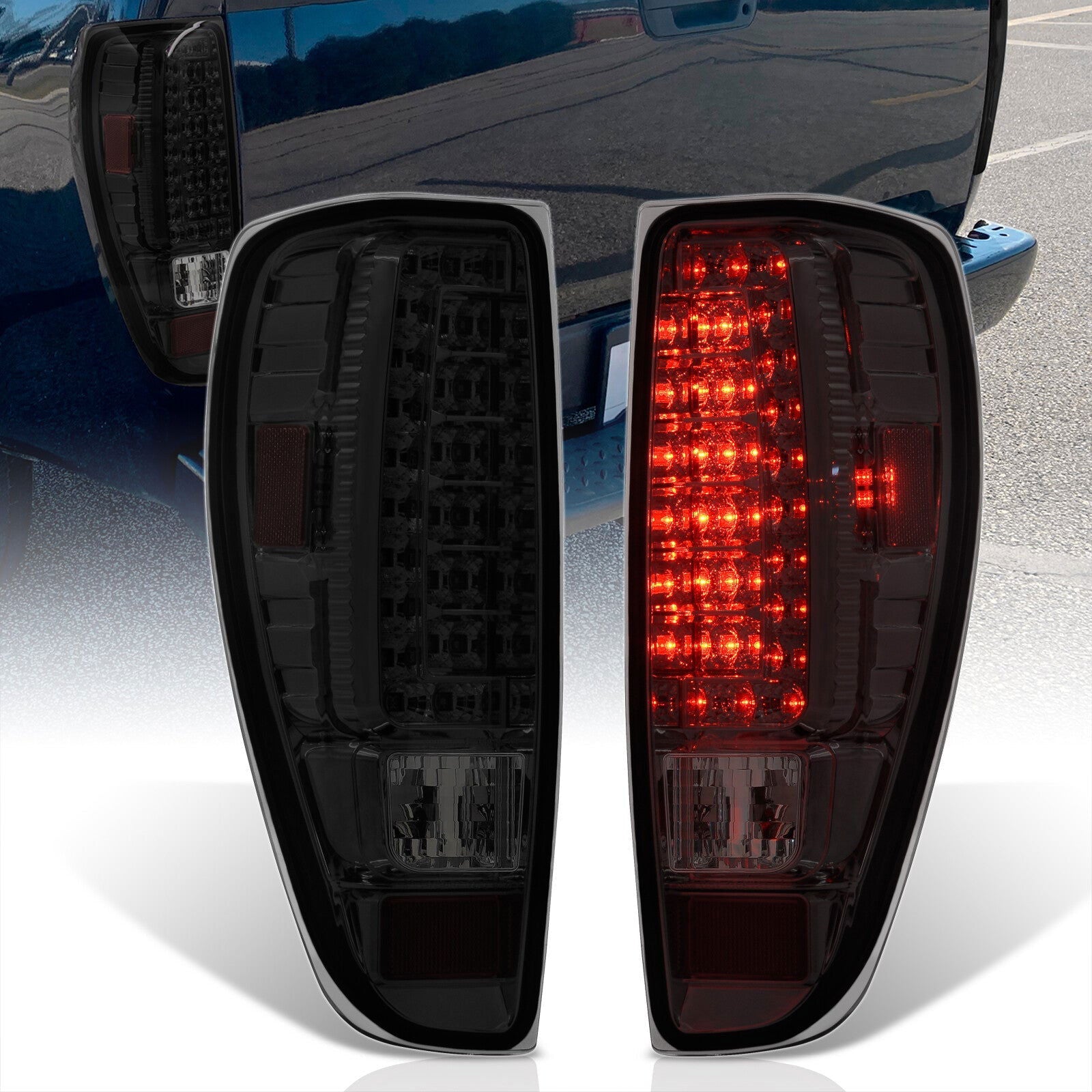 Chevrolet Colorado 2004-2012 LED Tail Lights Chrome Housing Smoke Len - Parts Agent