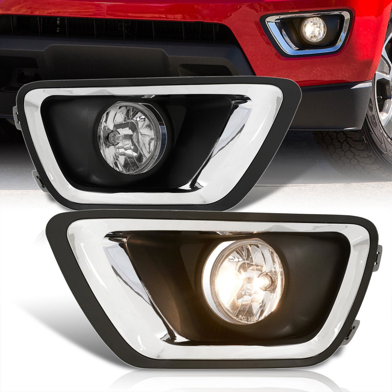 Chevrolet Colorado 2015-2020 Front Fog Lights Clear Len (Includes Switch & Wiring Harness) - Parts Agent
