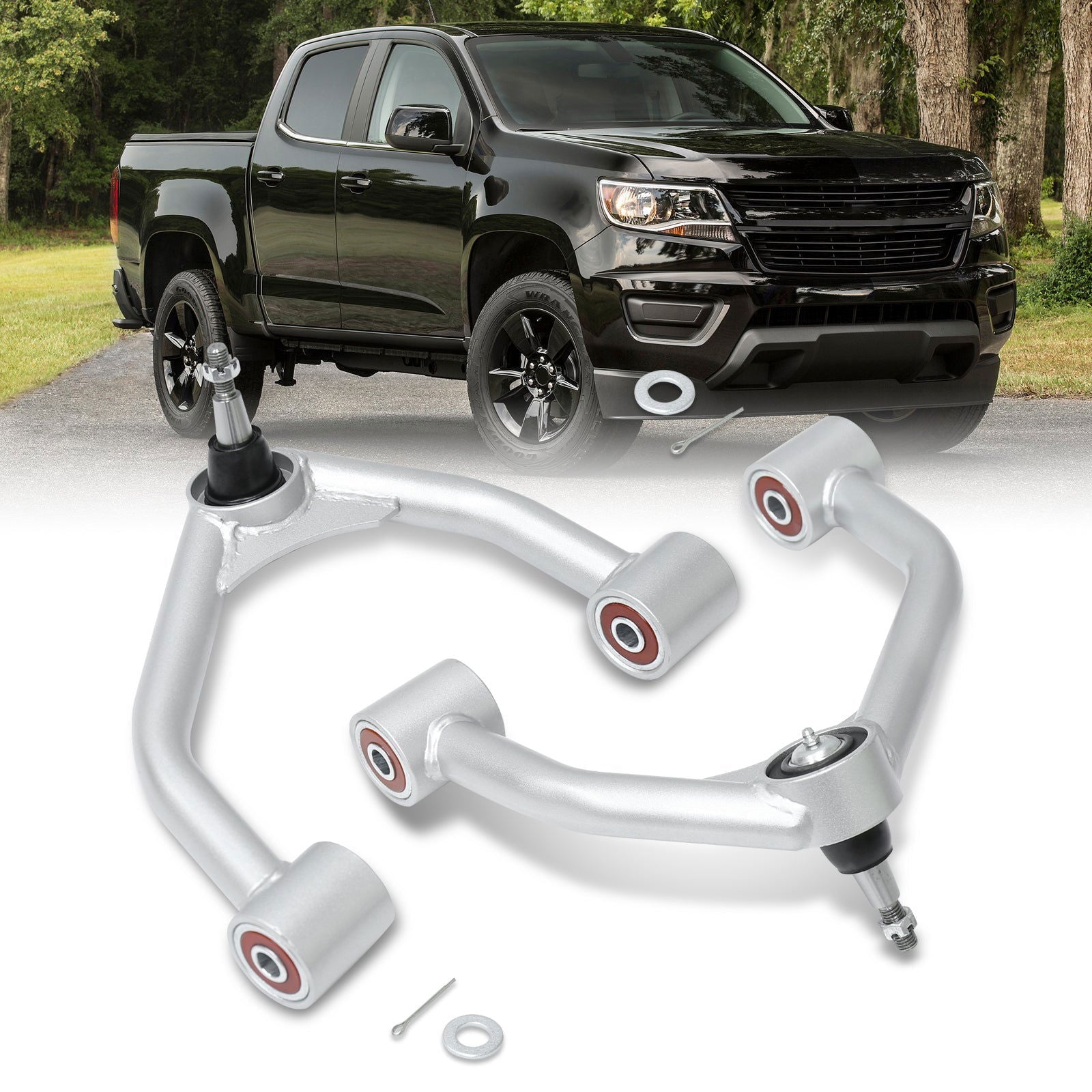 Chevrolet Colorado 2015-2022 / GMC Canyon 2015-2022 2-4" Lift Front Upper Tubular Control Arms Silver - Parts Agent