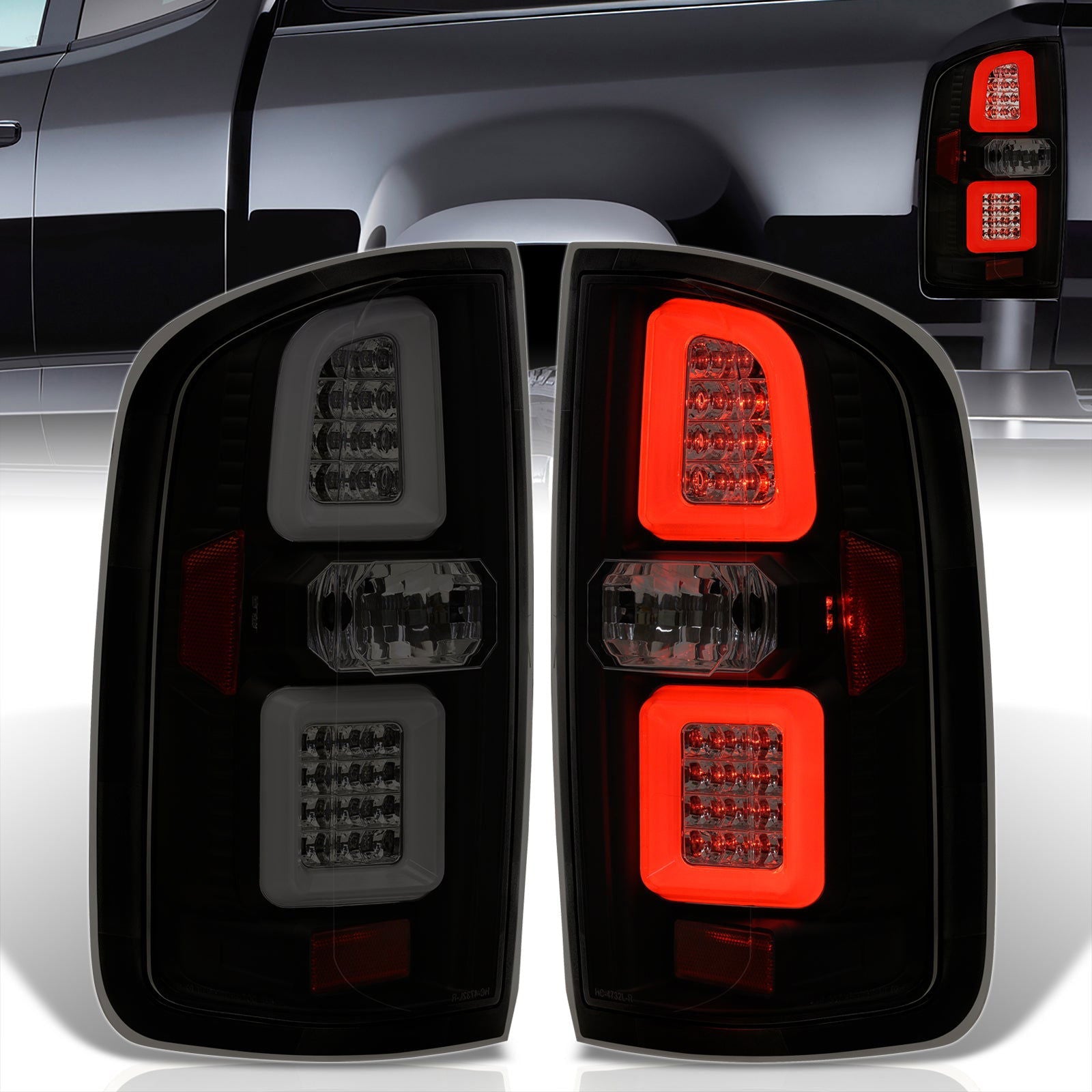Chevrolet Colorado 2015-2022 / GMC Canyon 2015-2022 LED Bar Tail Lights Black Housing Smoke Len - Parts Agent