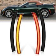 Chevrolet Corvette C7 2014-2019 4 Piece Front Amber & Rear Red LED Side Marker Lights Smoke Len - Parts Agent