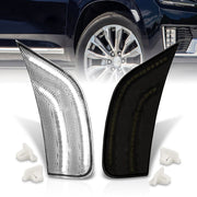 Chevrolet Escalade Suburban Tahoe 2021-2022 / GMC Yukon XL 2021-2023 Front White LED Side Marker Lights Smoke Len - Parts Agent