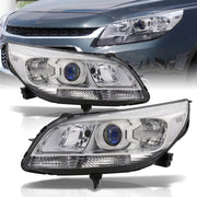 Chevrolet Malibu 2013-2015 Factory Style Headlights Chrome Housing Clear Len Clear Reflector (Halogen Models Only) - Parts Agent