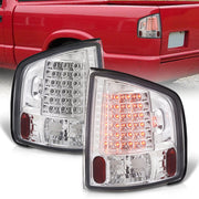 Chevrolet S10 Truck 1994-2004 / GMC Sonoma 1994-2004 / Isuzu Hombre 1996-2000 LED Tail Lights Chrome Housing Clear Len - Parts Agent