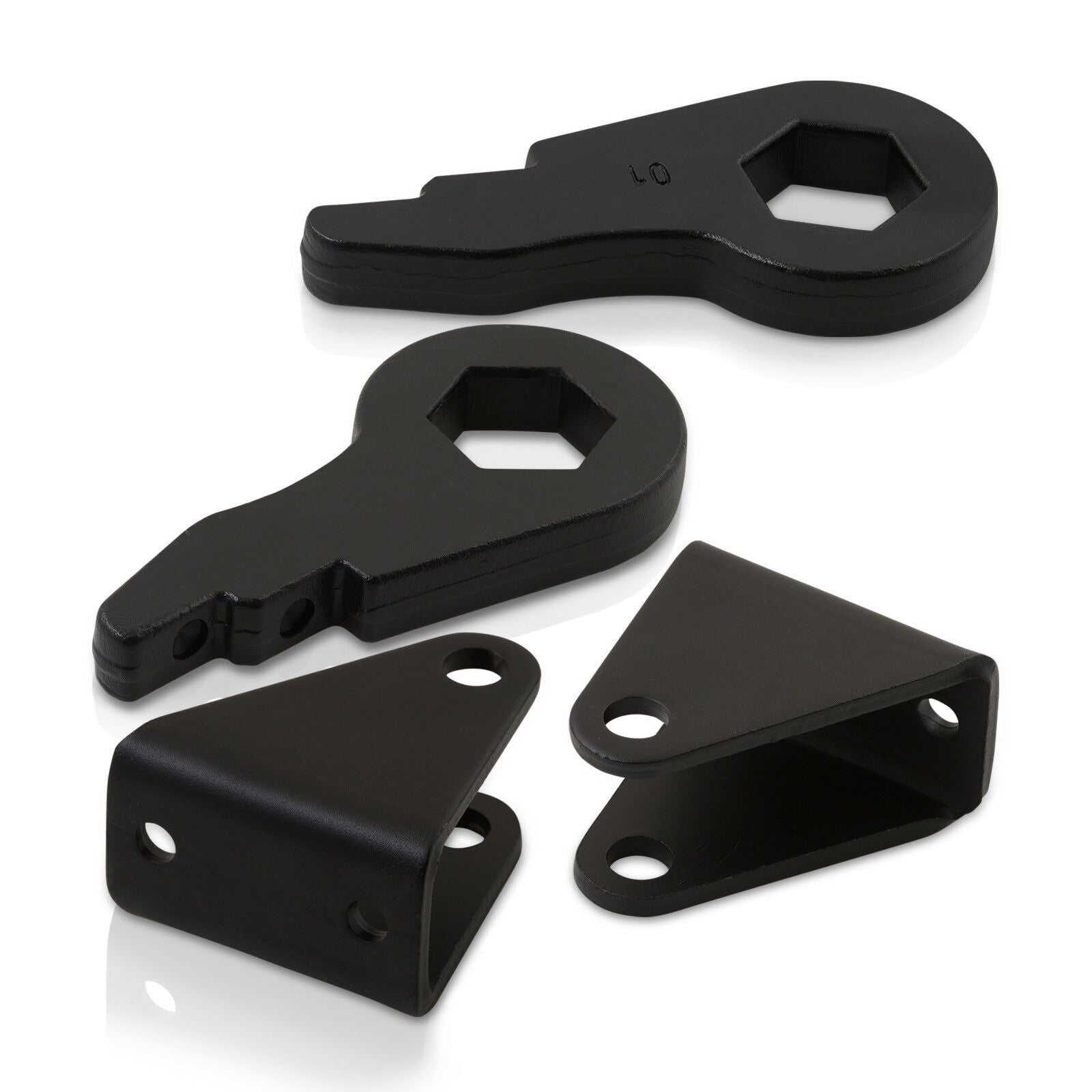Chevrolet Silverado 1500HD 2001-2007 / 2500 1999-2004 / Avalanche 2500 2002-2006 / Suburban 2500 2000-2013 / GMC Sierra 1500HD 2001-2007 / 2500 1999-2004 / 2500HD 2001-2010 / Yukon XL 2000-2013 (8 Lug) 1-3" Leveling Lift Kit with Shock Extender Black - Parts Agent