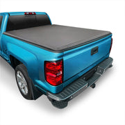 Chevrolet Silverado 1500 2007-2013 / Silverado 2500 3500 HD 2007-2014 / GMC Sierra 1500 2007-2013 / Sierra 2500 3500 HD 2007-2014 6.5FT 6.6FT Soft 4 Fold Truck Tonneau Bed Cover (Standard Short Bed 6´55