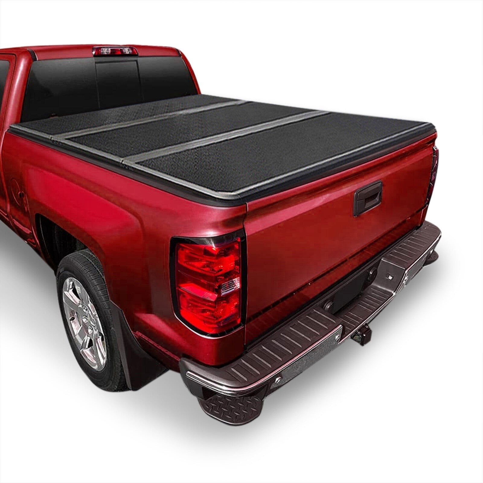 Chevrolet Silverado 1500 2007-2013 / Silverado 2500 3500 HD 2007-2014 / GMC Sierra 1500 2007-2013 / Sierra 2500 3500 HD 2007-2014 6.5 FT 6.6FT Hard Tri Fold Truck Tonneau Bed Cover (Standard Short Bed 6´55") - Parts Agent