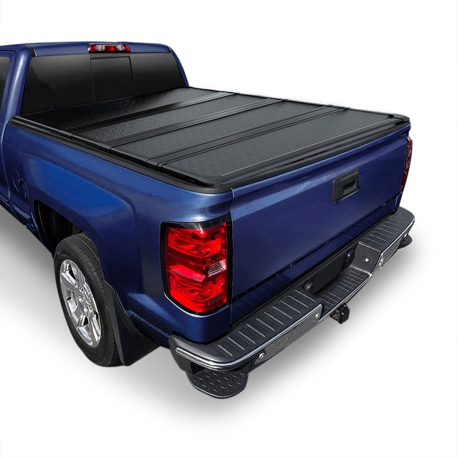 Chevrolet Silverado 1500 2007-2013 / Silverado 2500 3500 HD 2007-2014 / GMC Sierra 1500 2007-2013 / Sierra 2500 3500 HD 2007-2014 8FT Hard 4 Fold Truck Tonneau Bed Cover (Long Bed 8´) - Parts Agent