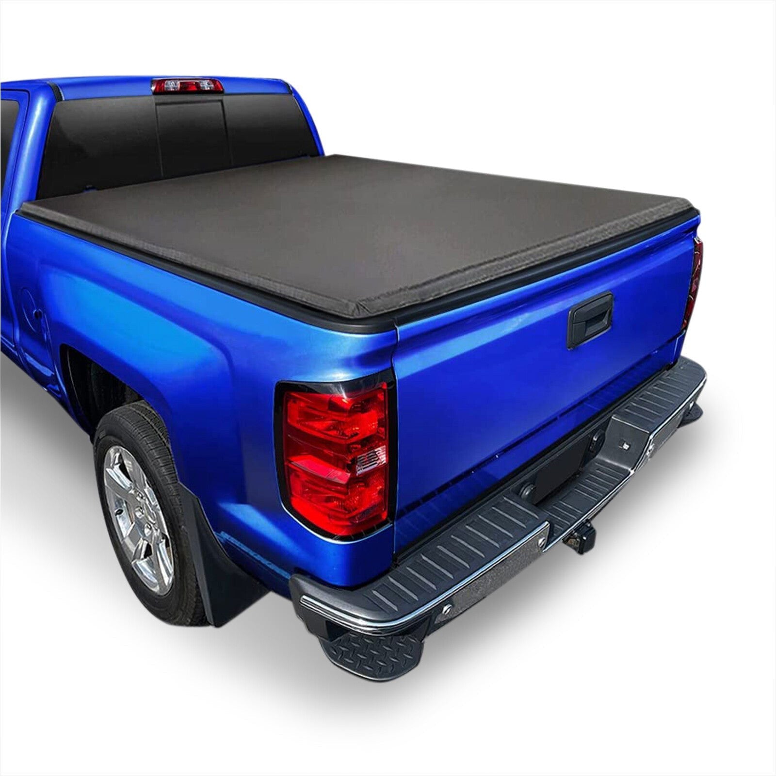 Chevrolet Silverado 1500 2007-2013 / Silverado 2500 3500 HD 2007-2014 / GMC Sierra 1500 2007-2013 / Sierra 2500 3500 HD 2007-2014 8FT Soft 4 Fold Truck Tonneau Bed Cover (Long Bed 8´) - Parts Agent