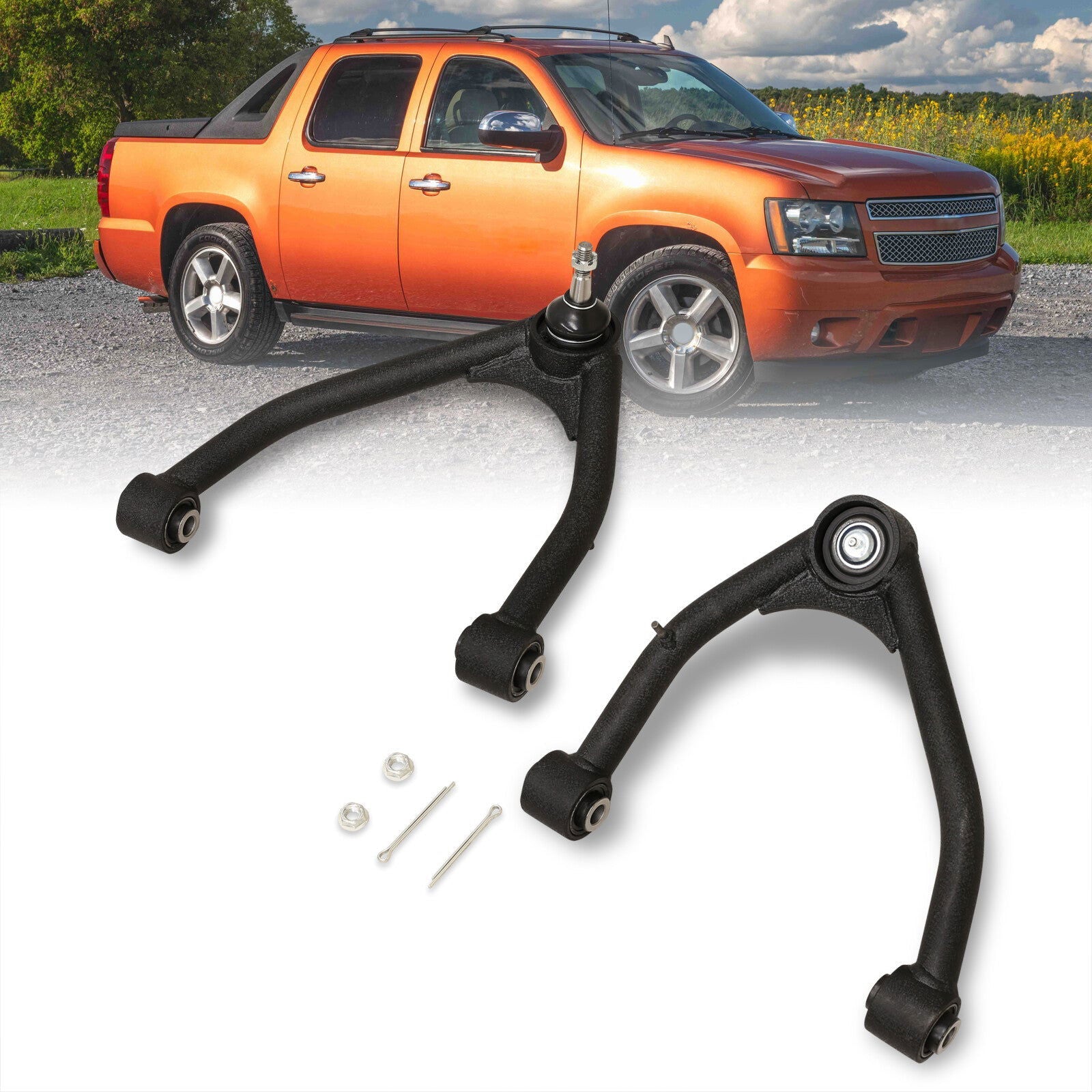 Chevrolet Silverado 1500 2007-2016 / GMC Sierra 1500 2007-2016 2-4" Lift Front Upper Tubular Control Arms Black (Models With Factory Forged Steel Arms Only) - Parts Agent