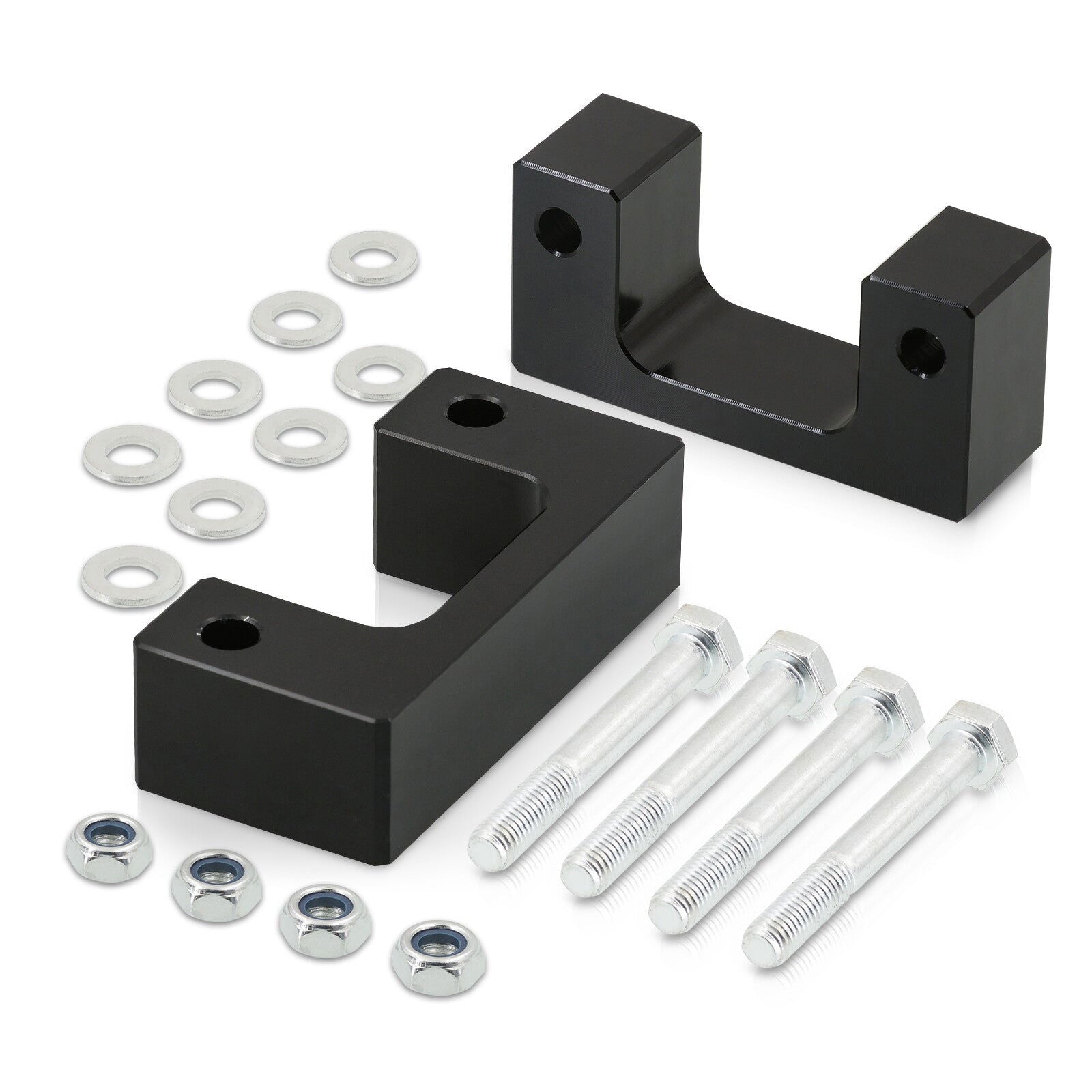 Chevrolet Silverado 1500 2007-2023 / Avalanche 2007-2013 / Suburban 1500 2007-2023 / Tahoe 2007-2023 / GMC Sierra 1500 2007-2023 / Yukon 2007-2023 2.5" Front U Shape Leveling Lift Kit Black - Parts Agent