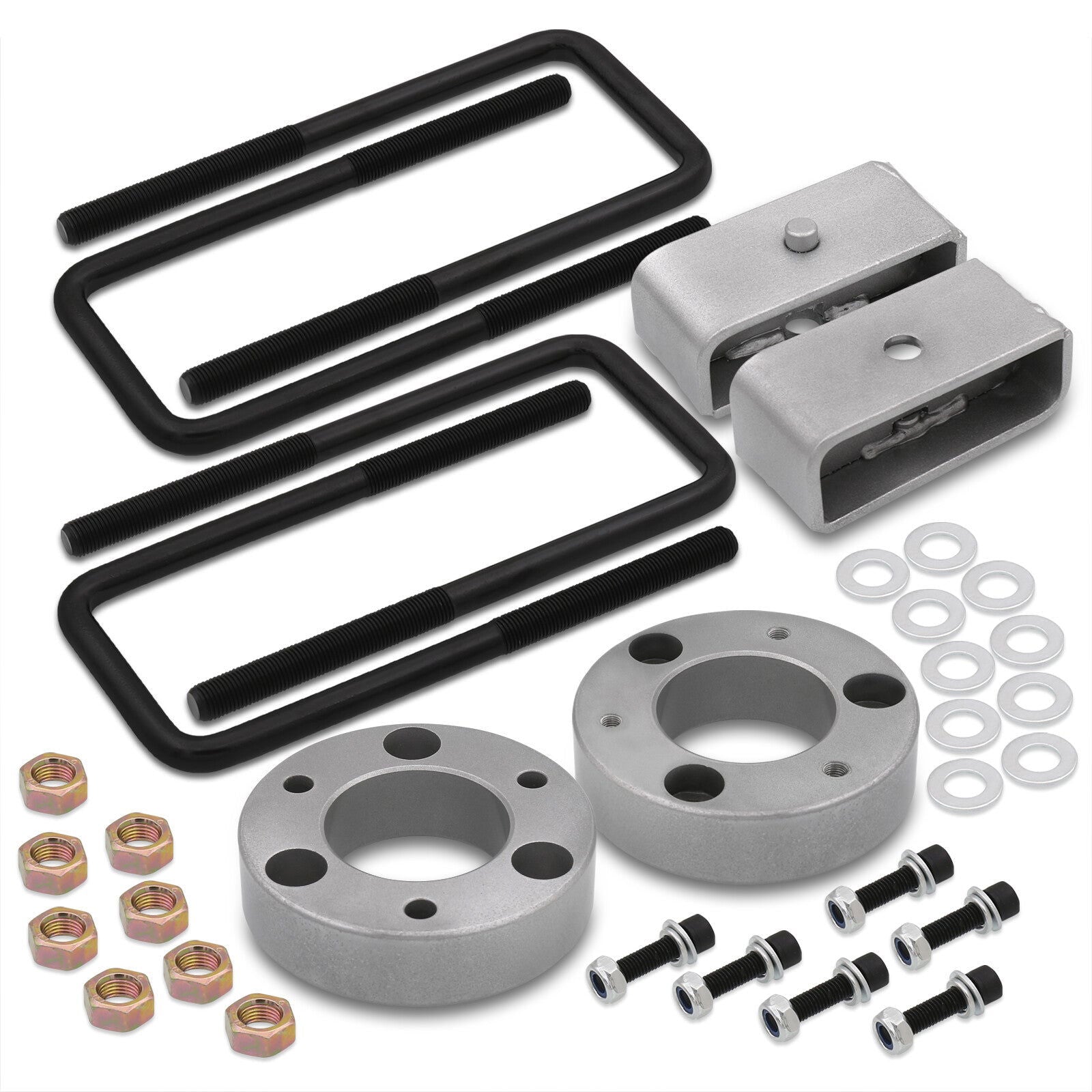 Chevrolet Silverado 1500 2007-2023 / GMC Sierra 1500 2007-2023 2.5" Front 2" Rear Leveling Lift Kit Silver - Parts Agent