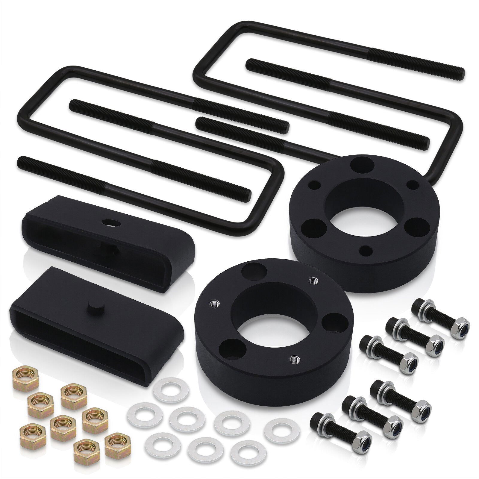Chevrolet Silverado 1500 2007-2023 / GMC Sierra 1500 2007-2023 3" Front 1" Rear Leveling Lift Kit Black - Parts Agent