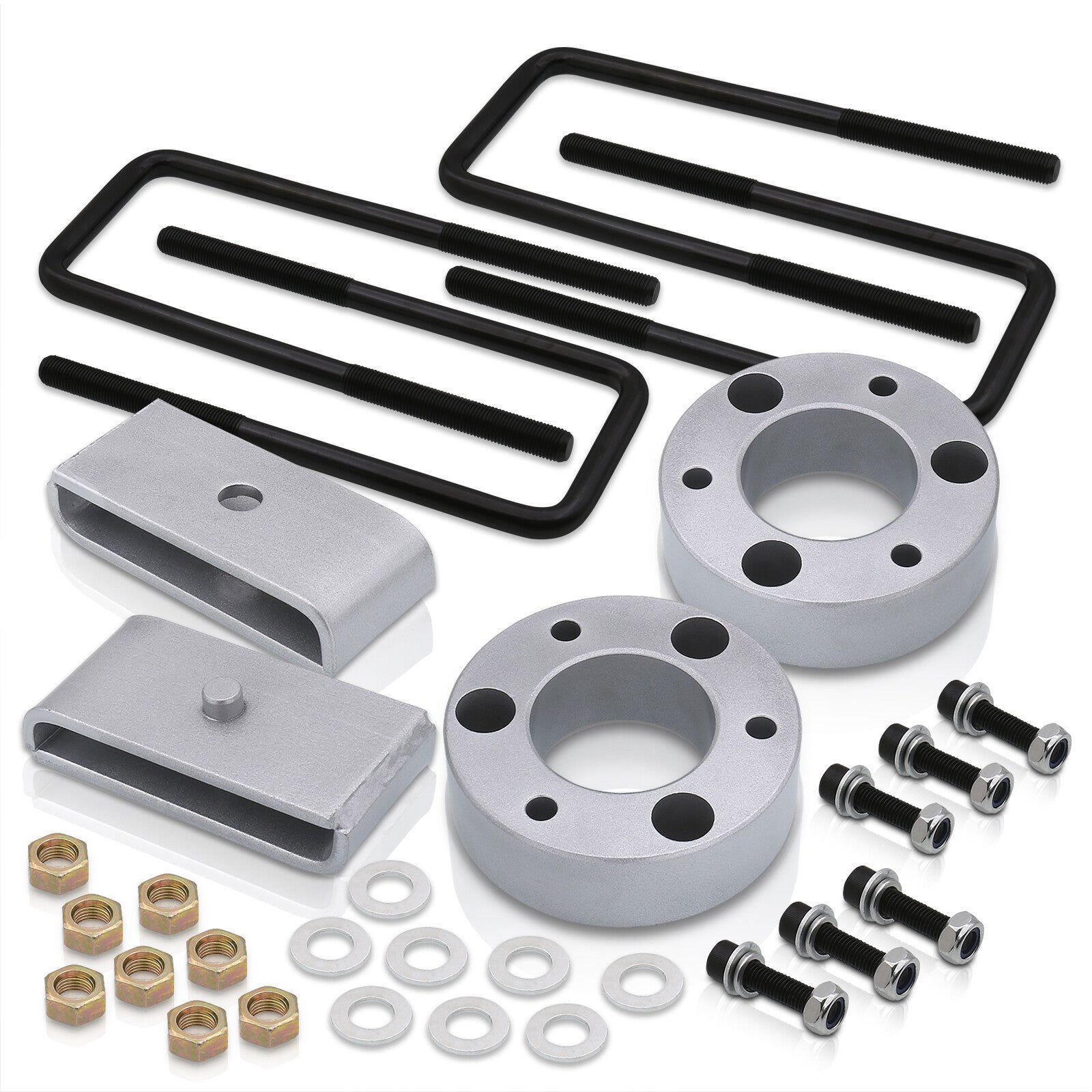 Chevrolet Silverado 1500 2007-2023 / GMC Sierra 1500 2007-2023 3" Front 1" Rear Leveling Lift Kit Silver - Parts Agent