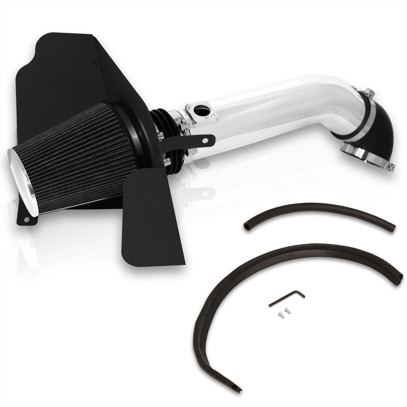 Chevrolet Silverado 1500 2009-2013 / Avalanche 2009-2013 / Suburban 1500 2009-2014 / Tahoe 2009-2014 / Cadillac Escalade 2009-2014 / GMC Sierra 1500 2009-2013 / Yukon XL 2009-2014 4.8L 5.3L 6.0L 6.2L V8 Cold Air Intake Polished + Heat Shield - Parts Agent