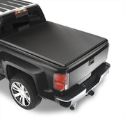 Chevrolet Silverado 1500 2014-2018 / 1500 LD 2019 / 2500 3500 HD 2015-2019 / GMC Sierra 1500 2014-2018 / 1500 Limited 2019 / 2500 3500 HD 2015-2019 6.5FT 6.6FT Soft 4 Fold Truck Tonneau Bed Cover (Standard Short Bed 6´55
