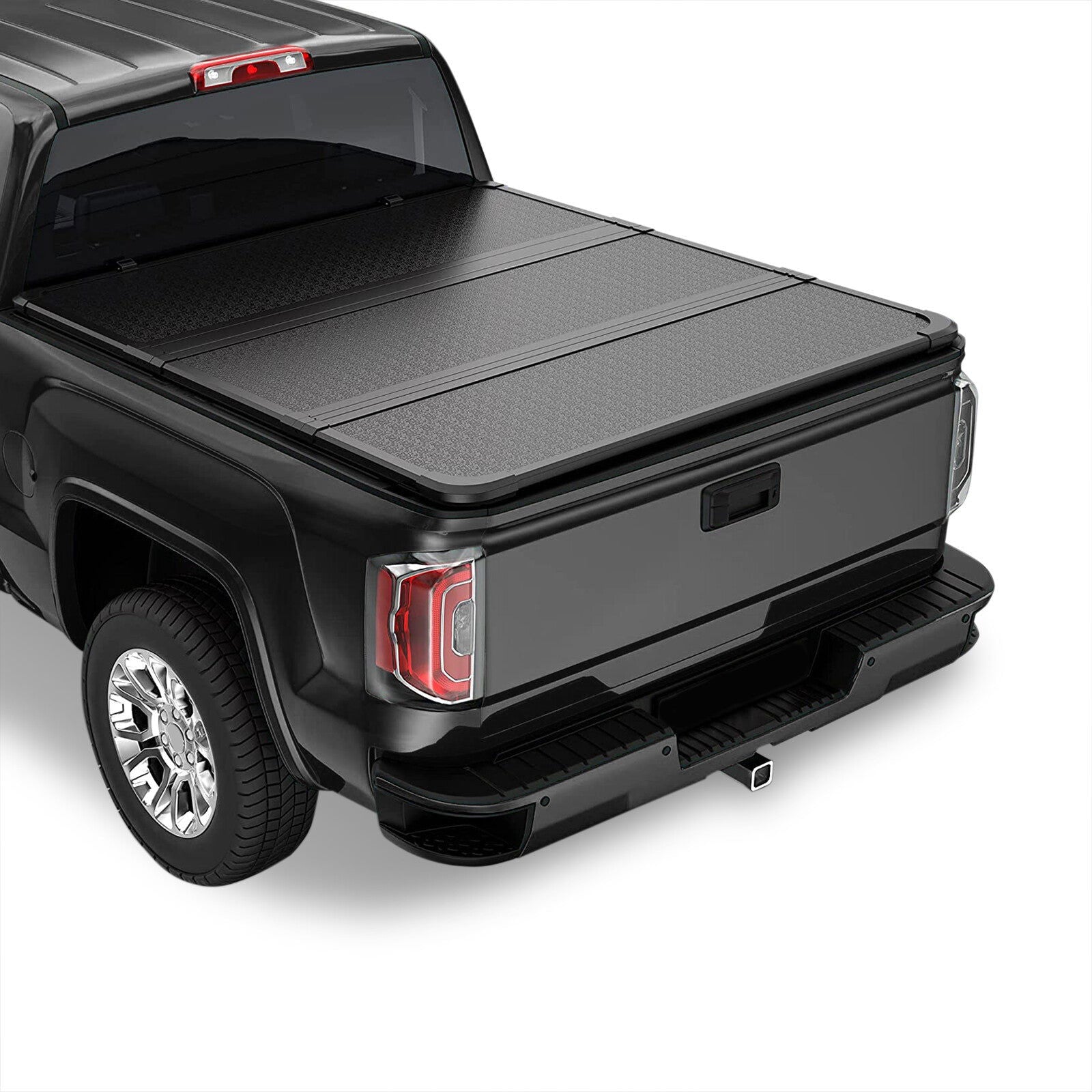 Chevrolet Silverado 1500 2014-2018 / 1500 LD 2019 / 2500 3500 HD 2015-2019 / GMC Sierra 1500 2014-2018 / Limited 2019 / 2500 3500 HD 2015-2019 6.5FT 6.6FT Hard Tri Fold Truck Tonneau Bed Cover (Standard Short Bed 6´55") - Parts Agent