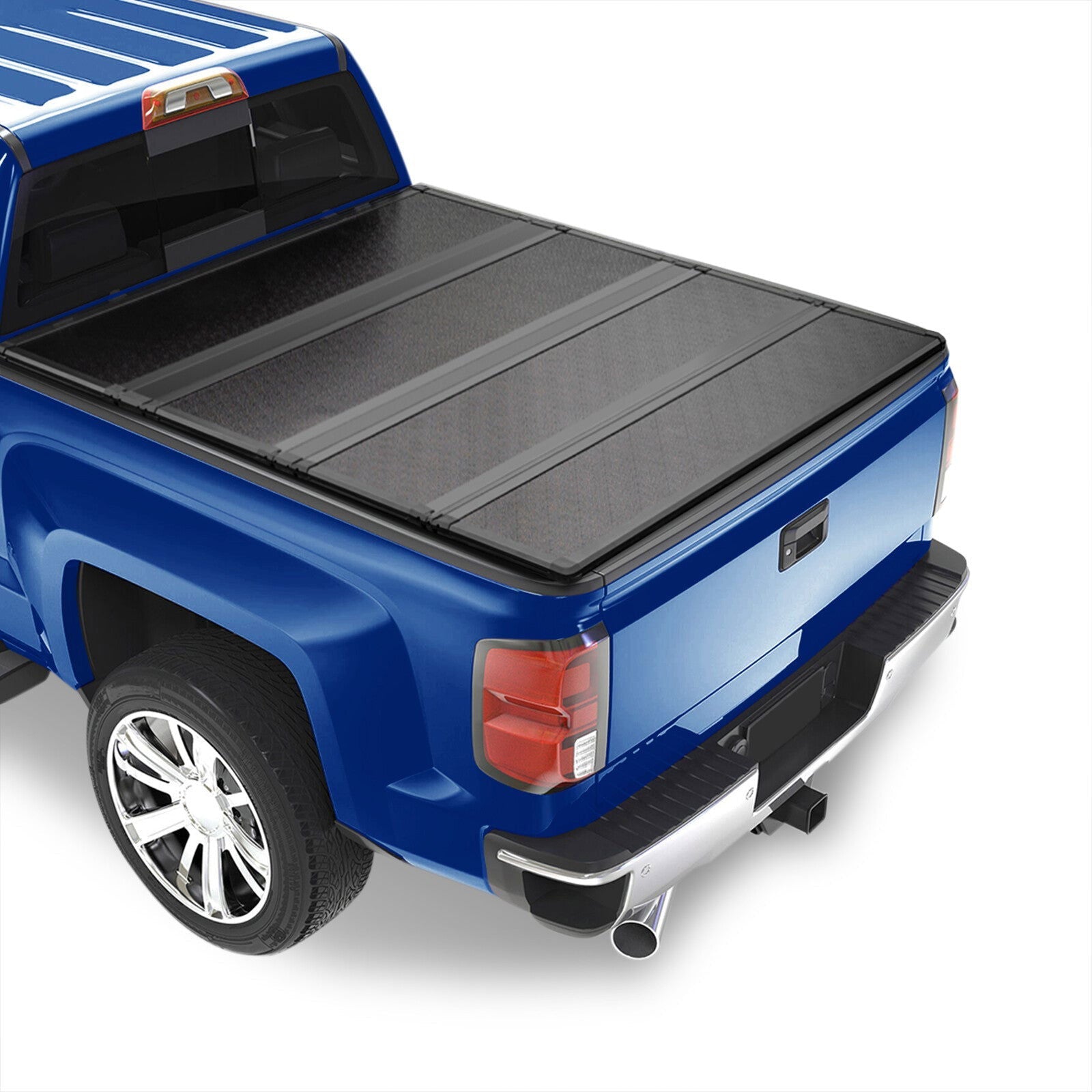 Chevrolet Silverado 1500 2014-2018 / 1500 LD 2019 / 2500 3500 HD 2015-2019 / GMC Sierra 1500 2014-2018 / Limited 2019 / 2500 3500 HD 2015-2019 8FT Hard 4 Fold Truck Tonneau Bed Cover (Long Bed 8´) - Parts Agent