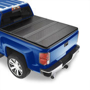 Chevrolet Silverado 1500 2014-2018 / 1500 LD 2019 / 2500 3500 HD 2015-2019 / GMC Sierra 1500 2014-2018 / Limited 2019 / 2500 3500 HD 2015-2019 8FT Hard 4 Fold Truck Tonneau Bed Cover (Long Bed 8´) - Parts Agent