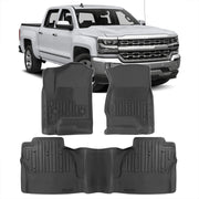 Chevrolet Silverado 1500 2014-2018 / Silverado 2500HD 3500HD 2015-2019 / GMC Sierra 1500 2014-2018 / Sierra 2500HD 3500HD 2015-2019 All Weather Guard 3D Floor Mat Liner (Crew Cab Models Only) - Parts Agent