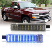 Chevrolet Silverado 1999-2006 / C/K 1997-2000 / Suburban Tahoe 1995-2006 / Cadillac Escalade 1999-2006 / GMC Sierra 1999-2006 / Yukon XL 1995-2006 / Hummer H2 2003-2009 2-Piece Left & Right Interior Blue SMD LED Door Courtesy Lights Clear Lens - Parts Agent