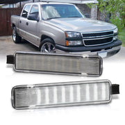 Chevrolet Silverado 1999-2006 / C/K 1997-2000 / Suburban Tahoe 1995-2006 / Cadillac Escalade 1999-2006 / GMC Sierra 1999-2006 / Yukon XL 1995-2006 / Hummer H2 2003-2009 2-Piece Left & Right Interior White SMD LED Door Courtesy Lights Clear Lens - Parts Agent
