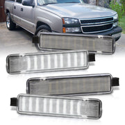 Chevrolet Silverado 1999-2006 / C/K 1997-2000 / Suburban Tahoe 1995-2006 / Cadillac Escalade 1999-2006 / GMC Sierra 1999-2006 / Yukon XL 1995-2006 / Hummer H2 2003-2009 4-Piece Left & Right Interior White SMD LED Door Courtesy Lights Clear Lens - Parts Agent